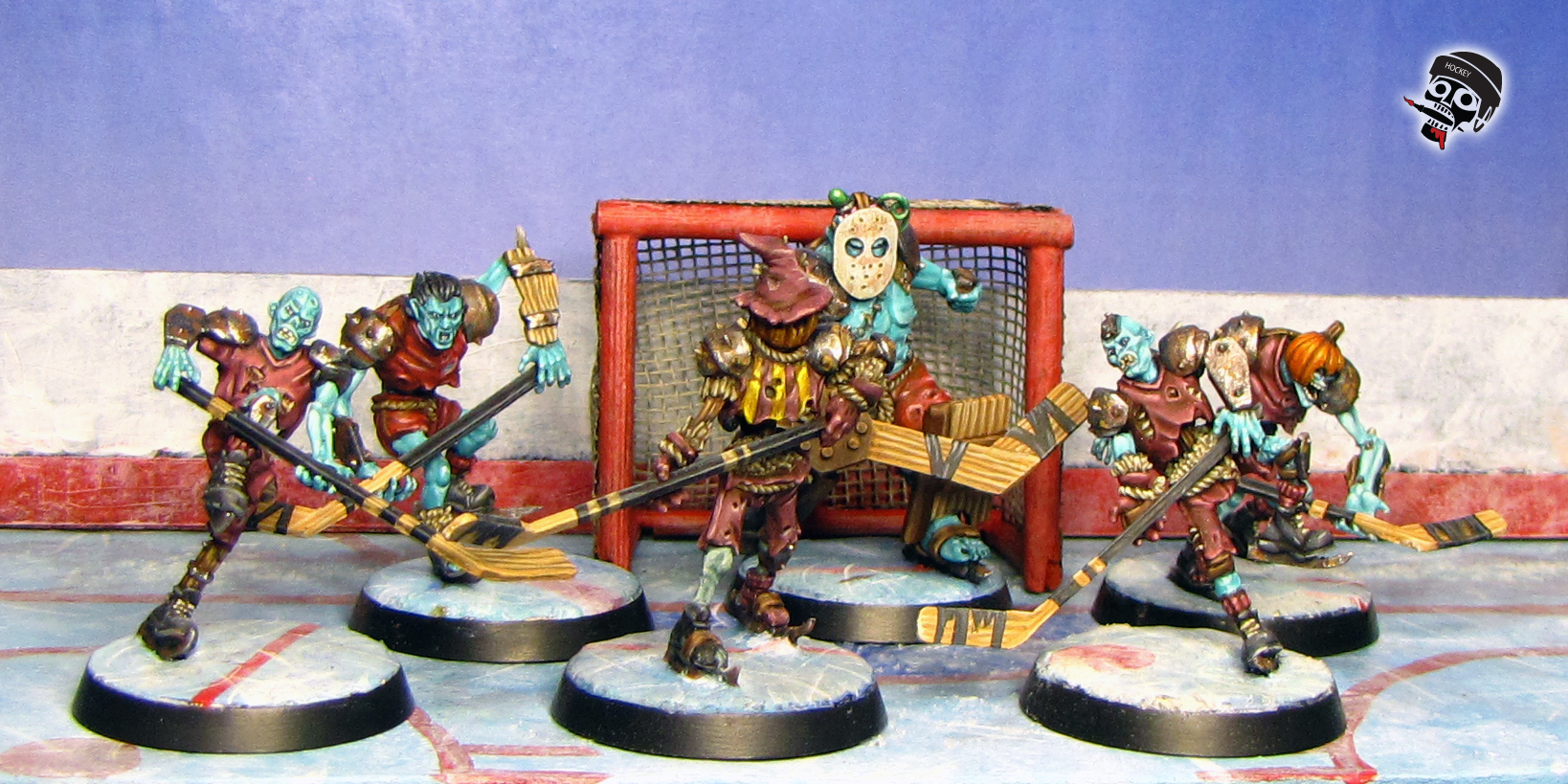 Necormantic Horror BloodBowl 28mm hockey Team Ulfenkarn Monsters from Games Workshop painted by Neldoreth - An Hour of Wolves & Shattered Shields