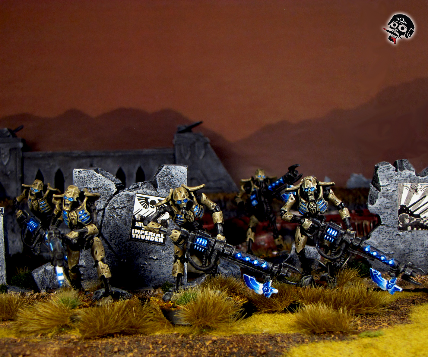 Necron warriors from Games Workshop painted by Neldoreth - An Hour of Wolves & Shattered Shields