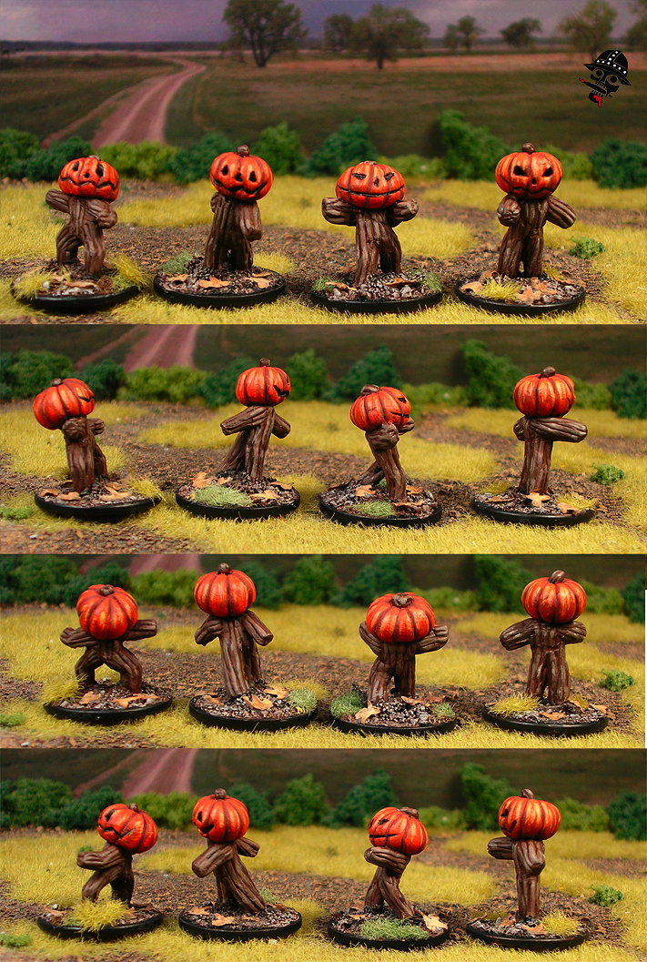 Pumpkin constructs playing undead rats from Sculpted by Neldoreth painted by Neldoreth - An Hour of Wolves & Shattered Shields