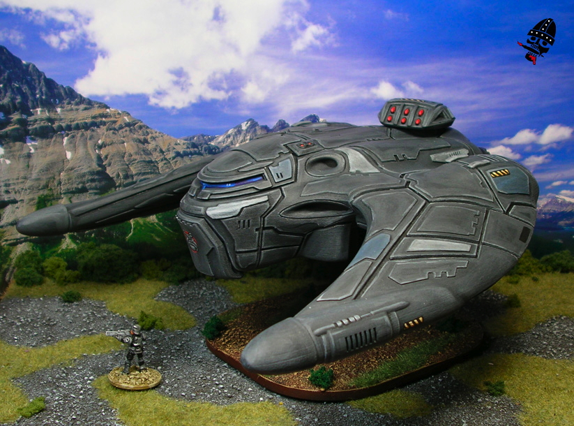 Tribal DPLS Space ship from Khurasan Miniatures painted by Neldoreth - An Hour of Wolves & Shattered Shields