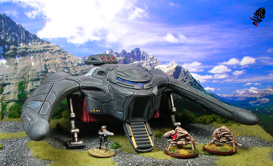 Tribal DPLS Space ship from Khurasan Miniatures painted by Neldoreth - An Hour of Wolves & Shattered Shields