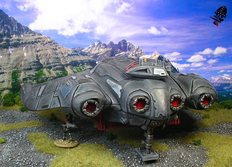 Tribal DPLS Space ship from Khurasan Miniatures painted by Neldoreth - An Hour of Wolves & Shattered Shields