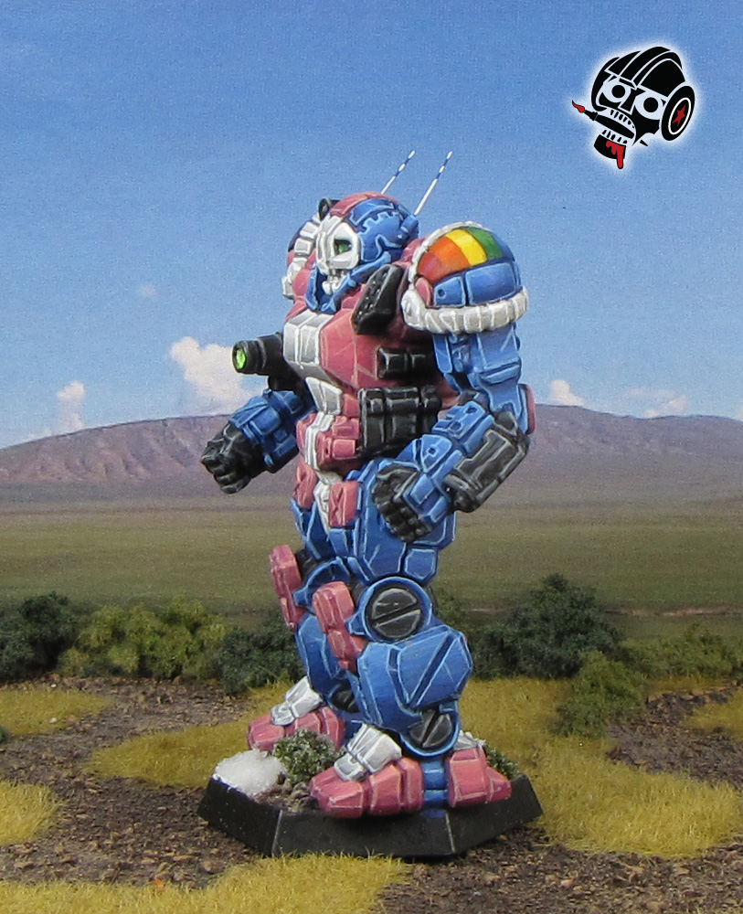 Battletech Atlas in Transgender Allyship Colours from Catalyst Games Lab painted by Neldoreth - An Hour of Wolves & Shattered Shields