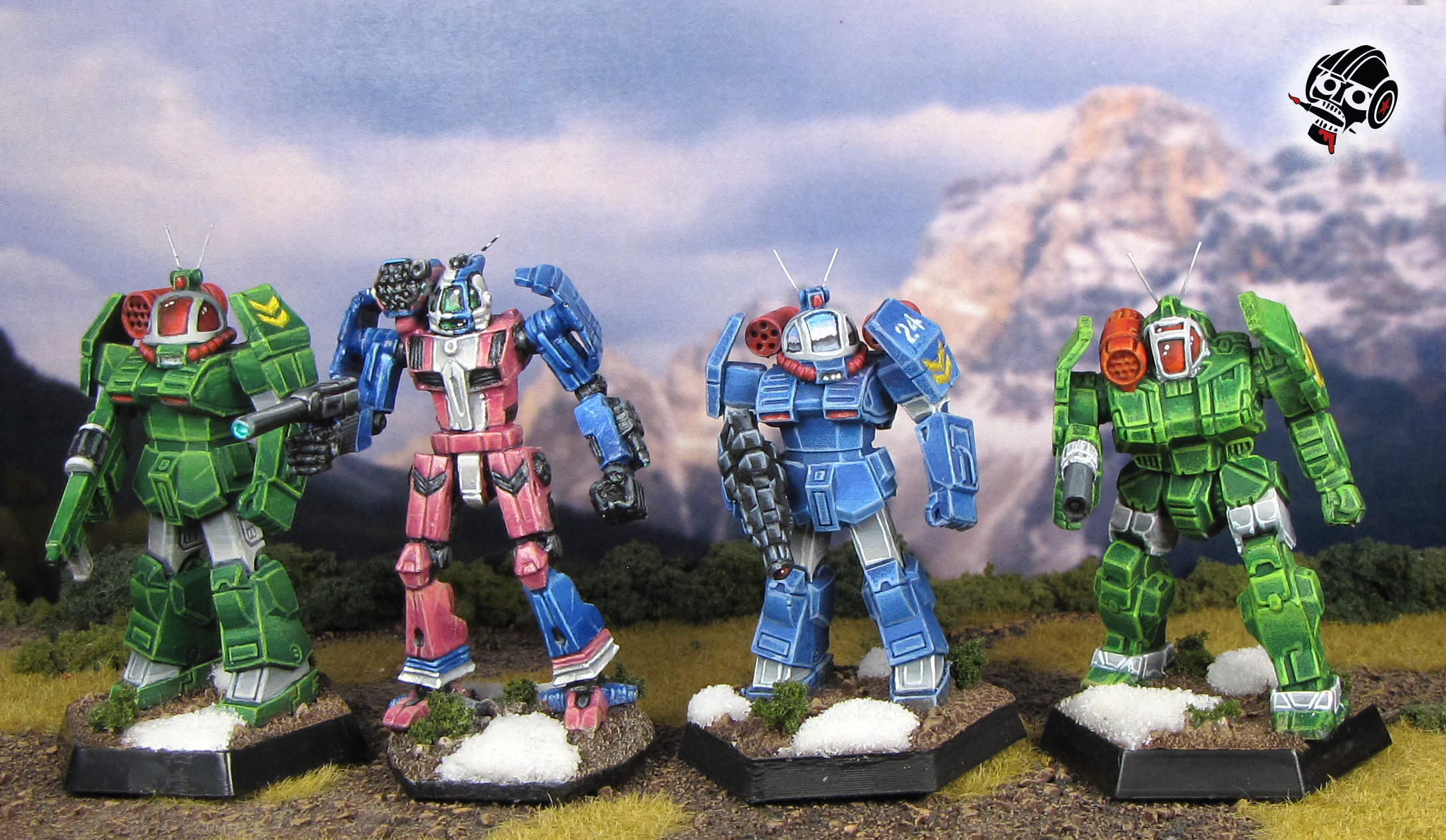 Battletech Unseen Reseen Griffin Kojima Roundfacer Dougram from Catalyst Game Labs and Iron Wind Metals painted by Neldoreth - An Hour of Wolves & Shattered Shields Battletech Unseen Reseen Griffin Kojima Roundfacer Dougram from Catalyst Game Labs and Iron Wind Metals painted by Neldoreth - An Hour of Wolves & Shattered Shields