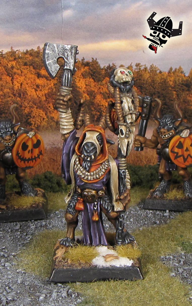 Chaos Beastman Shaman old world fantasy battle masters Warhammer from Milton Bradley and Games Workshop painted by Neldoreth - An Hour of Wolves & Shattered Shields Chaos Beastman Shaman old world fantasy battle masters Warhammer from Milton Bradley and Games Workshop painted by Neldoreth - An Hour of Wolves & Shattered Shields