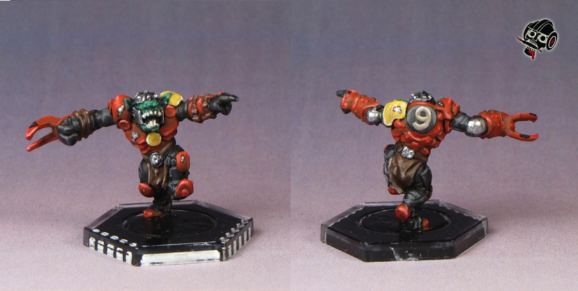 Klaxus Redbombers - not the Greenmoon Smackers - Dreadball team: Nine-tooth Grime from Mantic Games painted by Neldoreth - An Hour of Wolves & Shattered Shields