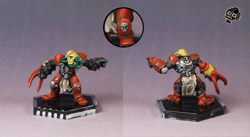 Klaxus Redbombers - not the Greenmoon Smackers - Dreadball team:  from Mantic Games painted by Neldoreth - An Hour of Wolves & Shattered Shields