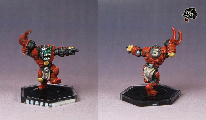 Klaxus Redbombers - not the Greenmoon Smackers - Dreadball team:  from Mantic Games painted by Neldoreth - An Hour of Wolves & Shattered Shields