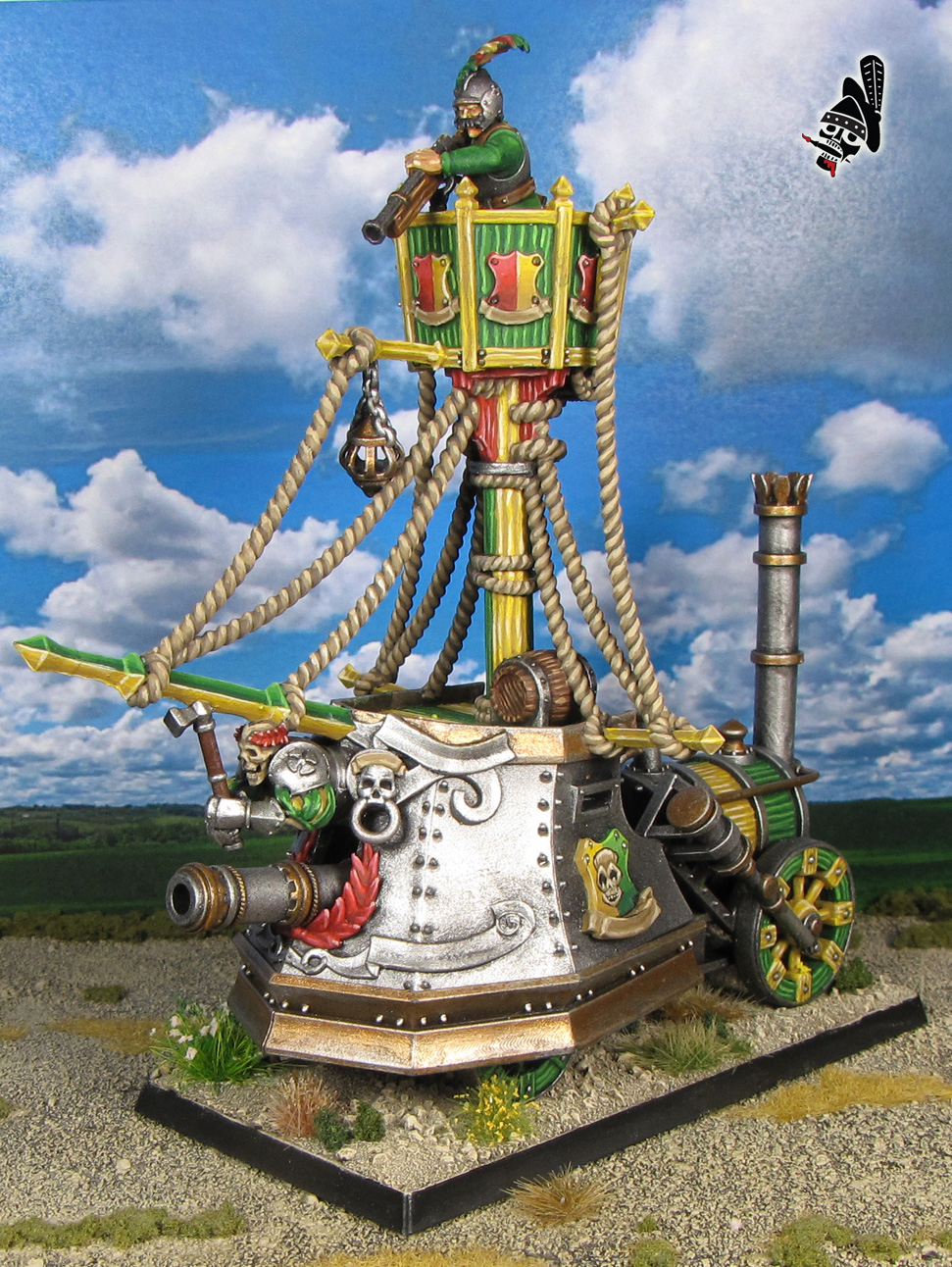 The EmpireEmpire Steam Tank for Warhammer the Old World from Highlands Miniatures 3D Printed painted by Neldoreth - An Hour of Wolves & Shattered Shields
