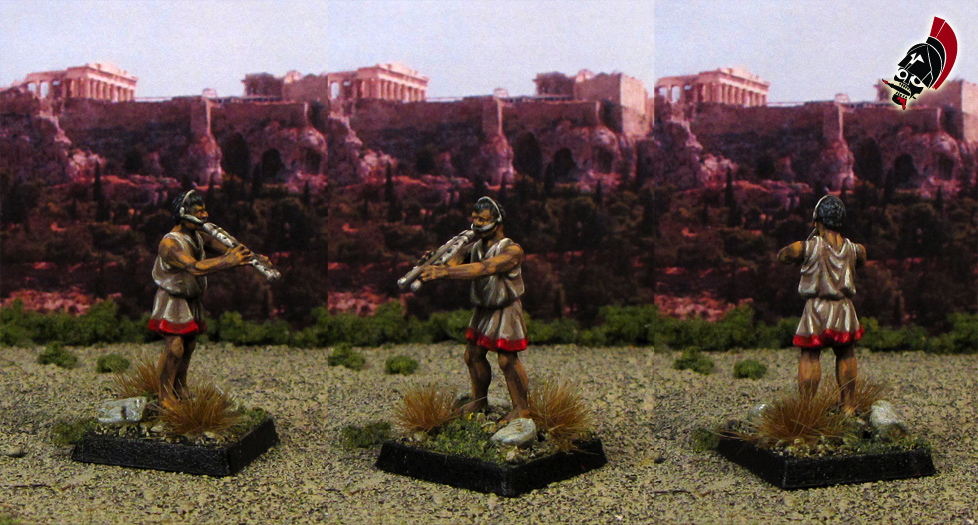 Plastic Ancient Greek Piper from Immortal Miniatures painted by Neldoreth - An Hour of Wolves & Shattered Shields